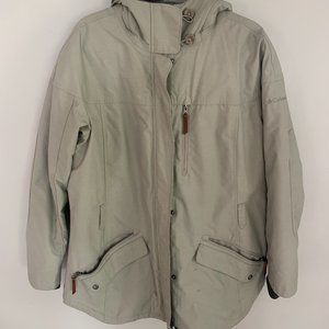 Stylish Cream Winter Coat by Columbia Omni-Heat - Size 1X Women's Jacket